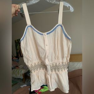 Mine - Strappy creamy loose top - size Large